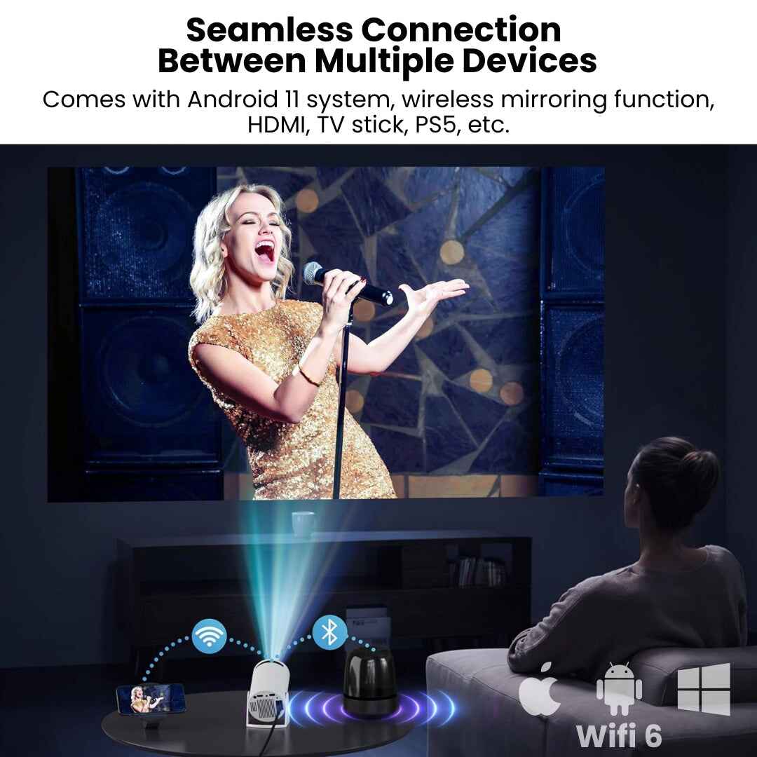 Zenith: Portable WiFi Enabled HD Smart Projector with Youtube, Netflix, Play Store & More - Image 4