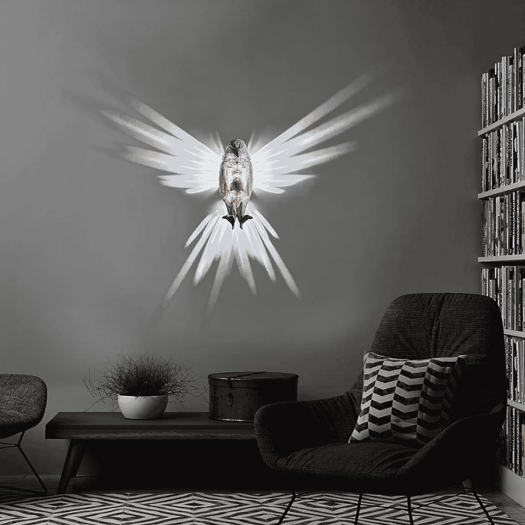 Wall Mounted Eagle Wings 3D Decor LED Lamp & Night Light