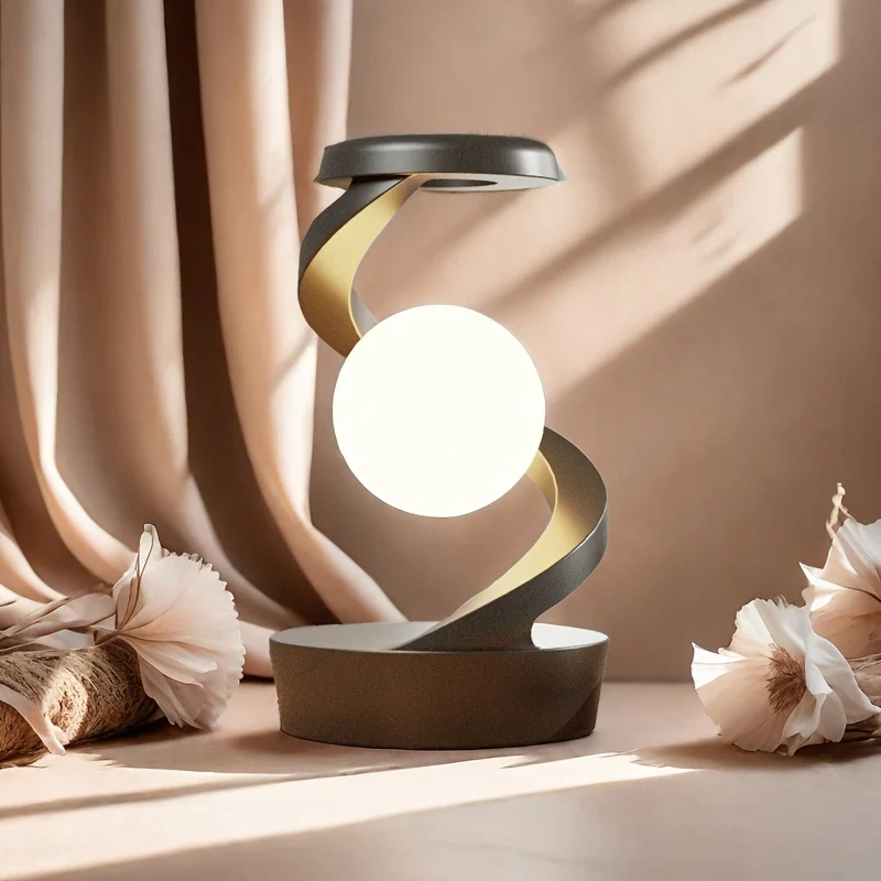 Rotating Suspension RGB LED Lamp with Wireless Charger & Gesture Control - Image 2